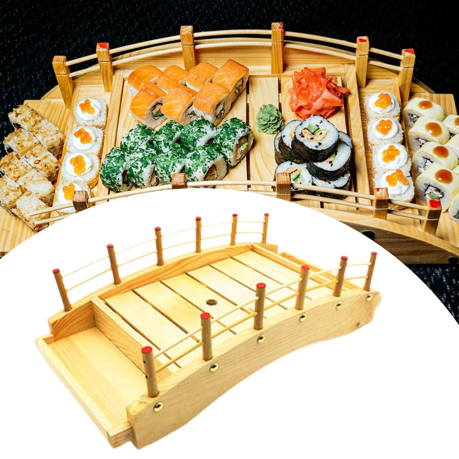 Sharplace Prime de sushi en bois Prime en bois pont assiette assiette de nourriture de nourriture pour pâtisse, M