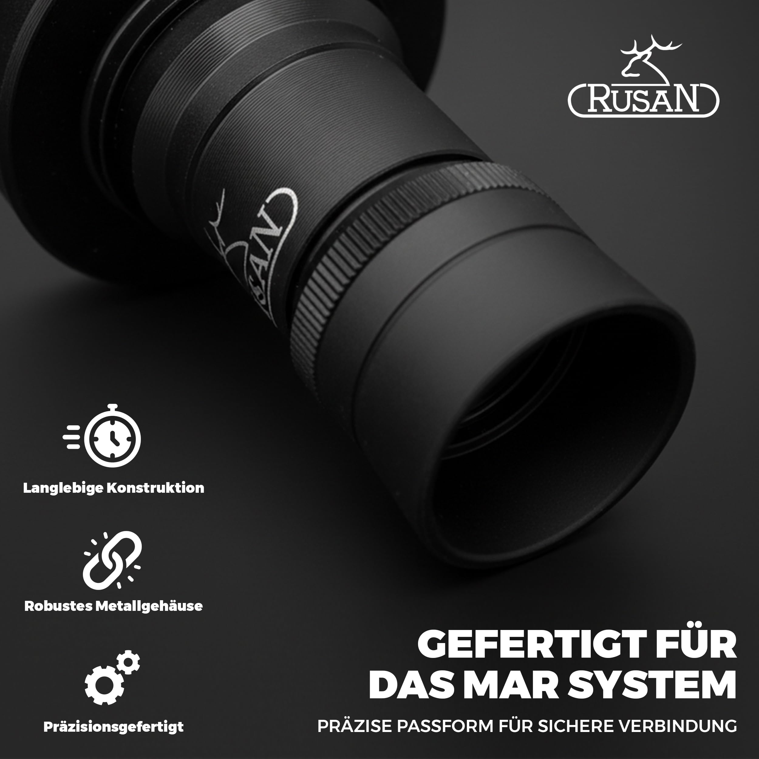 RUSAN Okular Modular Adapter - kompakter Viewfinder mit 2,5-facher Vergrößerung, Beobachtungsokular für Vorsatzgeräte und Wärmebildkameras, passend für MAR-System