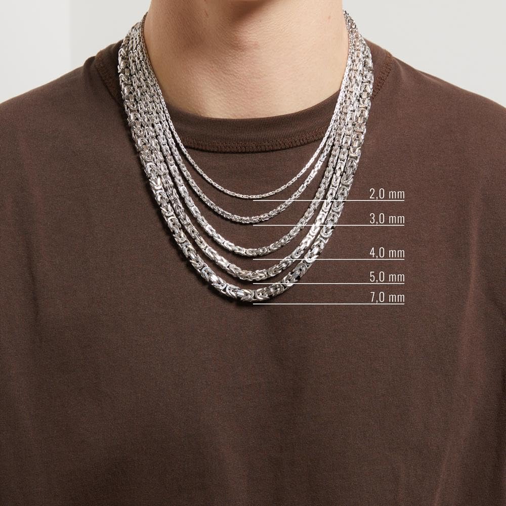 Rhodinierte Silberkette: Königskette 2mm aus 925 Silber JEWLIX