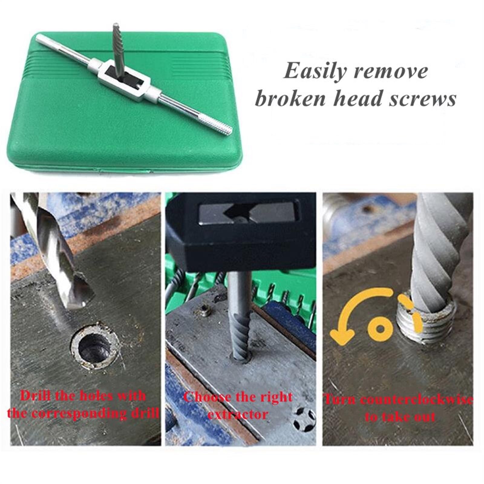 Zestaw narzędzi DIY, 11-elementowy ekstraktor do śrub, 3-10 mm, zestaw wierteł do nakrętek, zestawy narzędzi