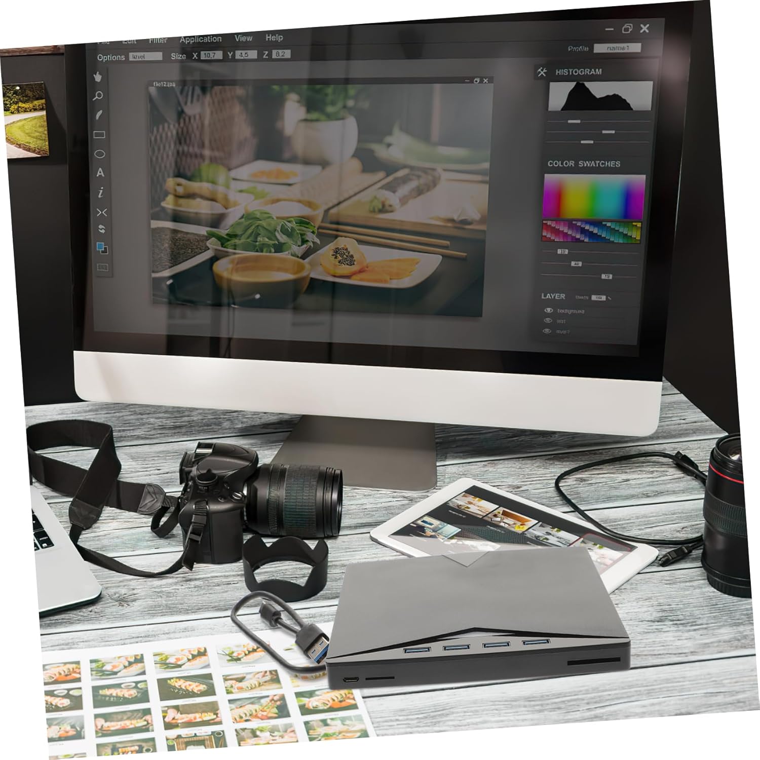 Angoily Portable USB Optical Drive DVD ROM Rewriter Burner Writer Cd Drive USB Silent DVD Player Easy to Use No Noise