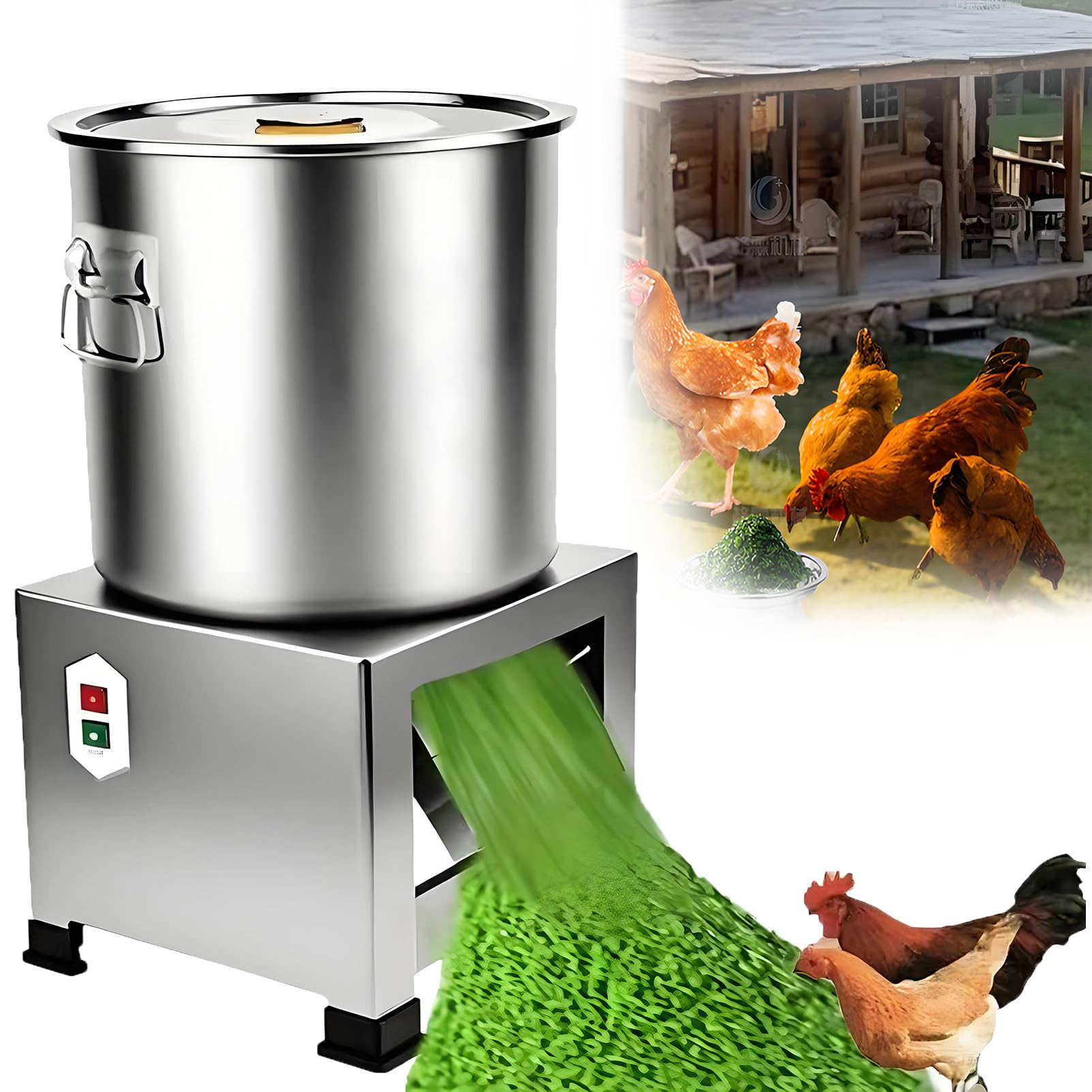 Sicwedim Household Poultry Feed Processor, Livestock Fodder Chopper And Grinder With 4 Blades, 2800 Rpm, Chop Various Vegetables, For Farms, Livestock Breeding And Ranches (1000W)