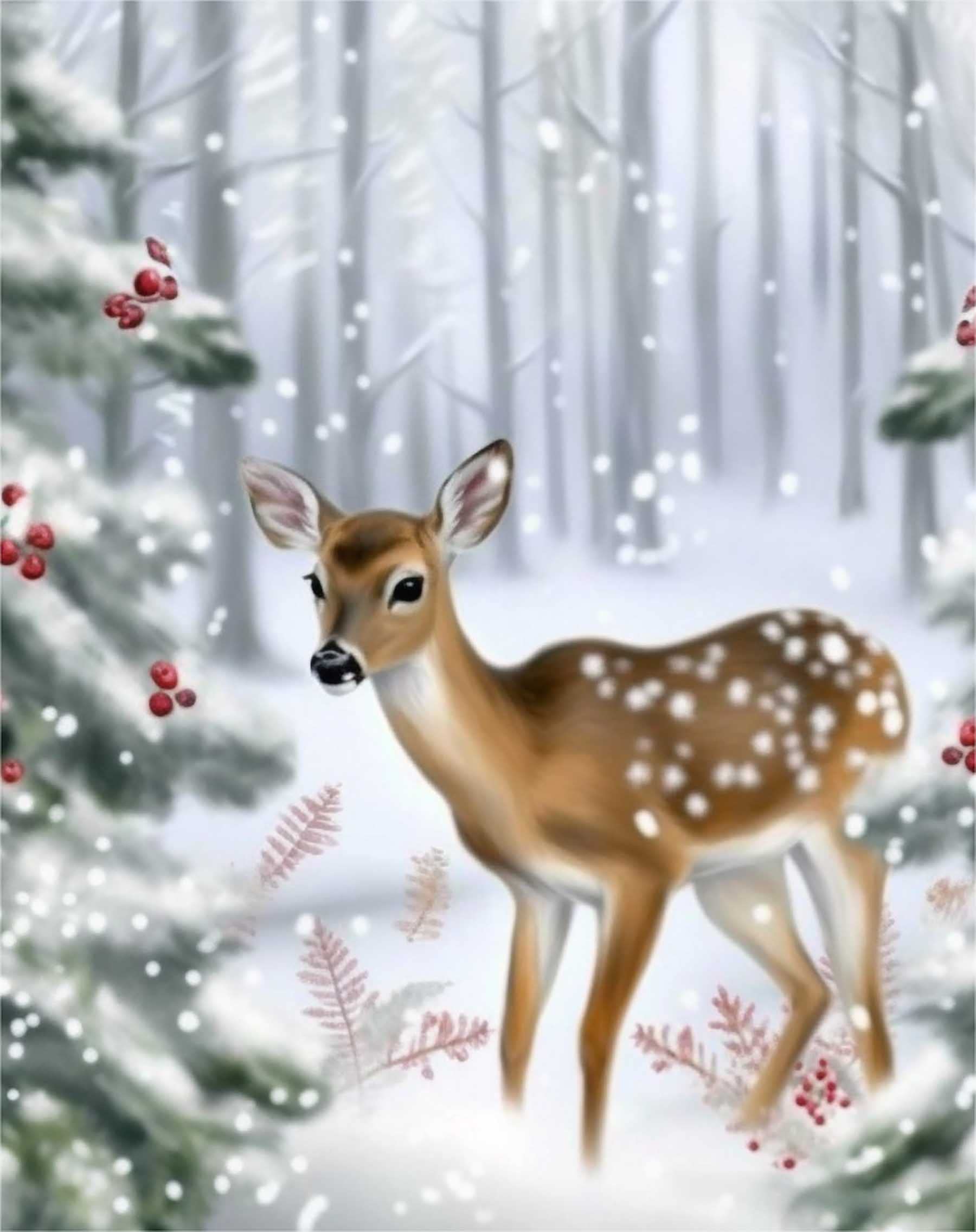 Zariocy Clear Diamond Painting Kits Christmas Elk Round Full Drill, Christmas Deer Santa Claus Paint With Diamonds Art Diy Rhinestone Embroidery Home Wall Decor 30X40cm/12X16inch