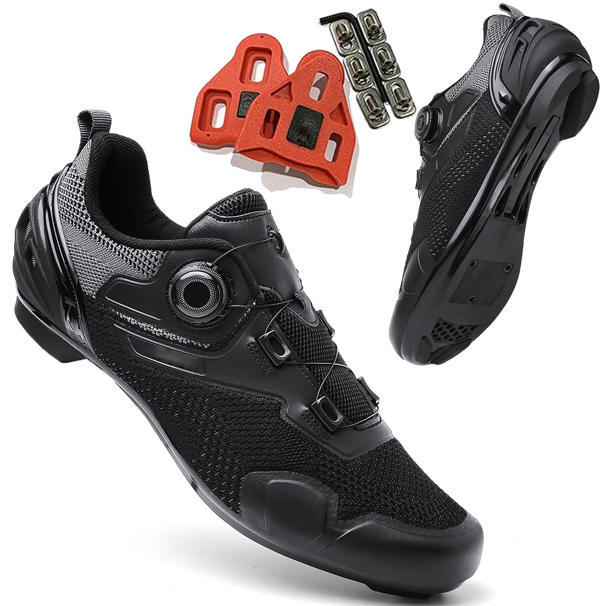 Fahrradschuhe Herren Kompatibel mit SPD/SPD-SL/Look Delta Atmungsaktive Rennradschuhe Maximale Kraftübertragung beim Treten und Vermeidung von Schlupf