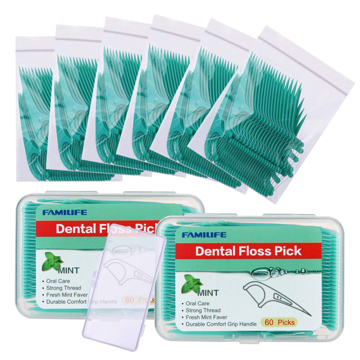 Buy FAMILIFE Dental Floss Picks for Teeth, Fresh Mint, 420 Count