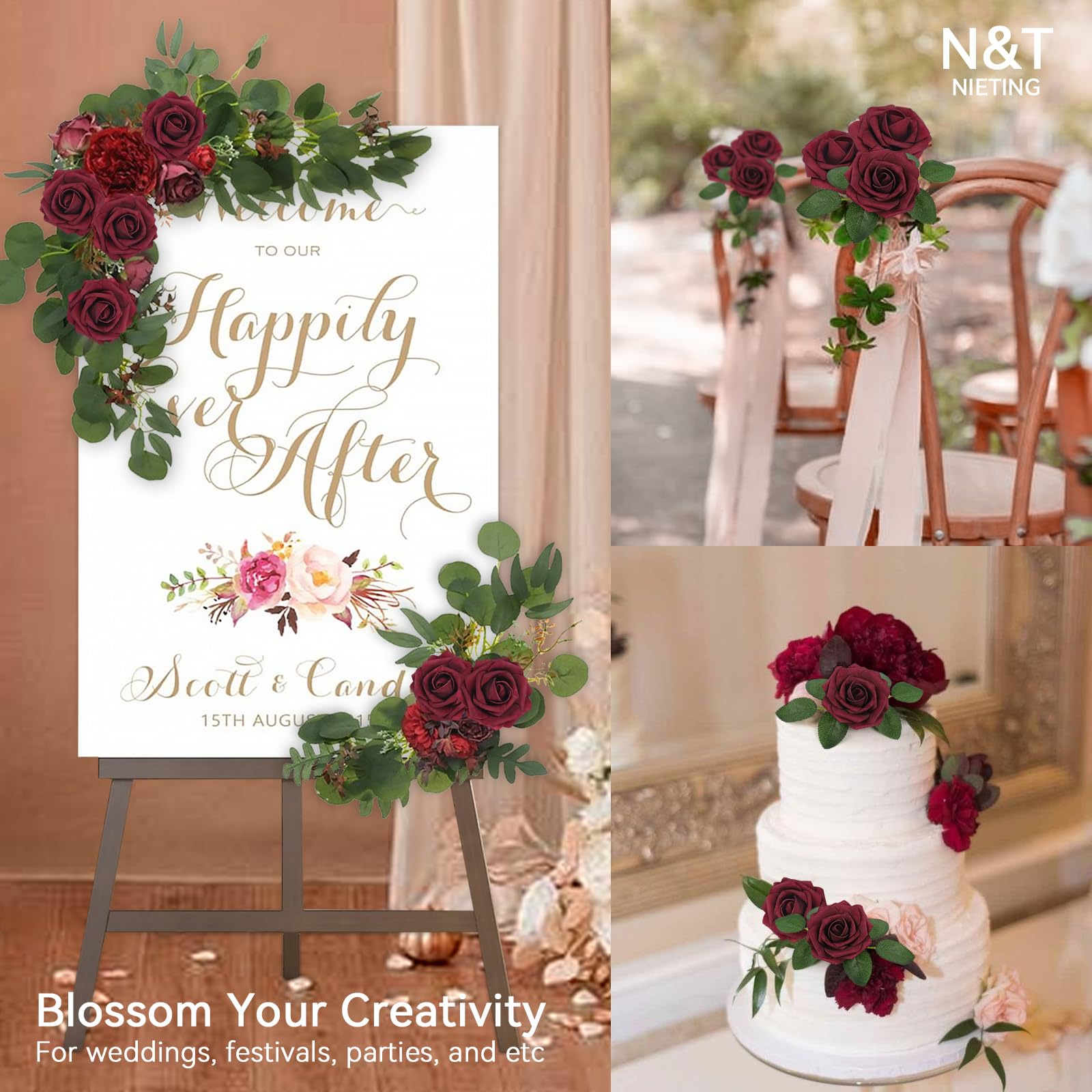 N&T NIETING Artificial Flowers Red Roses - Image 4