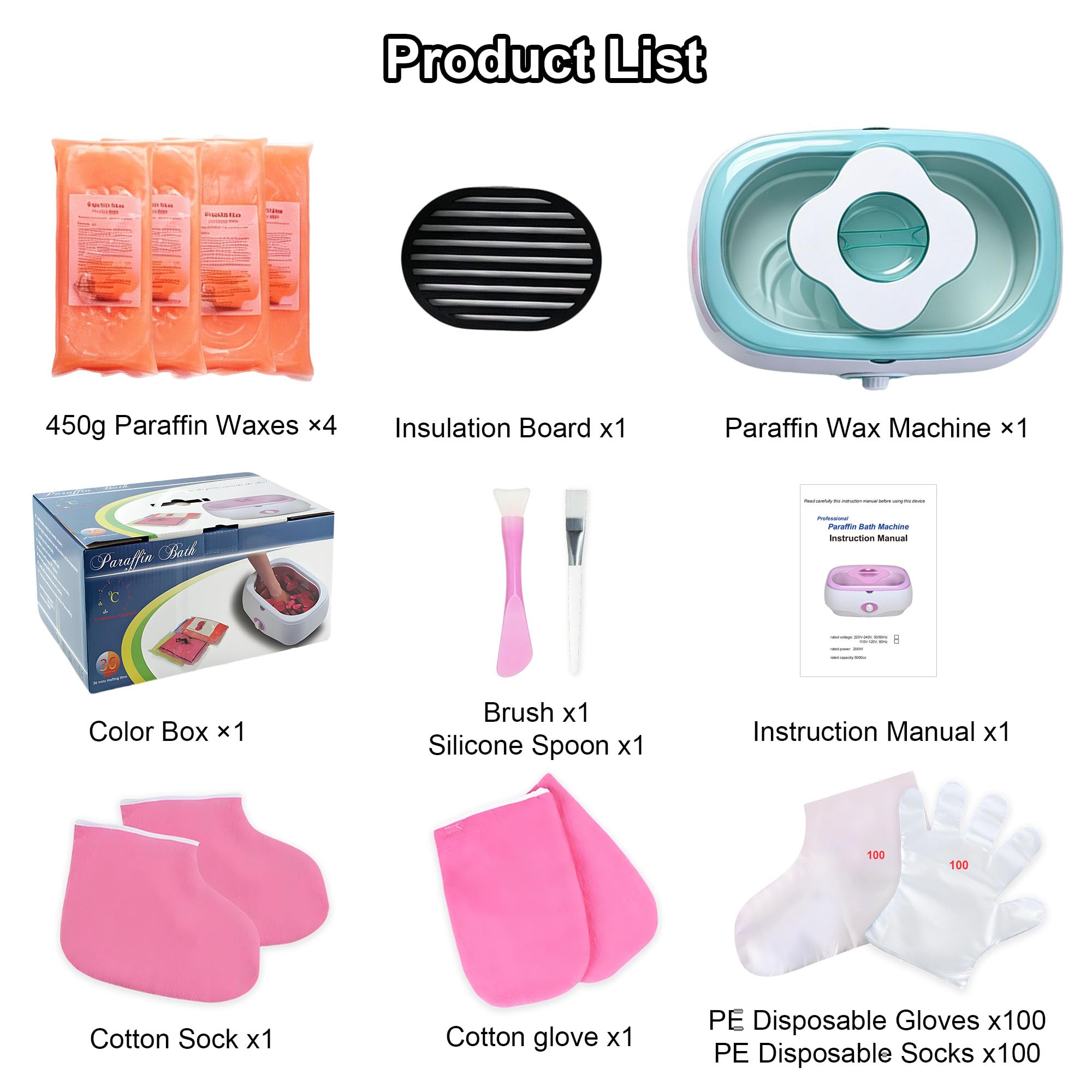 Baño de parafina JOJOCOSMO para manos y pies – Aparato de baño de parafina de 5000 ml con 1800 g de cera de parafina ecológica para manos y pies, incluye