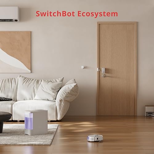 Miniatura 7 de SwitchBot Cerradura inteligente, cerrojo electrónico Bluetooth, cerradura de puerta de entrada sin llave para puerta delantera, compatible con
