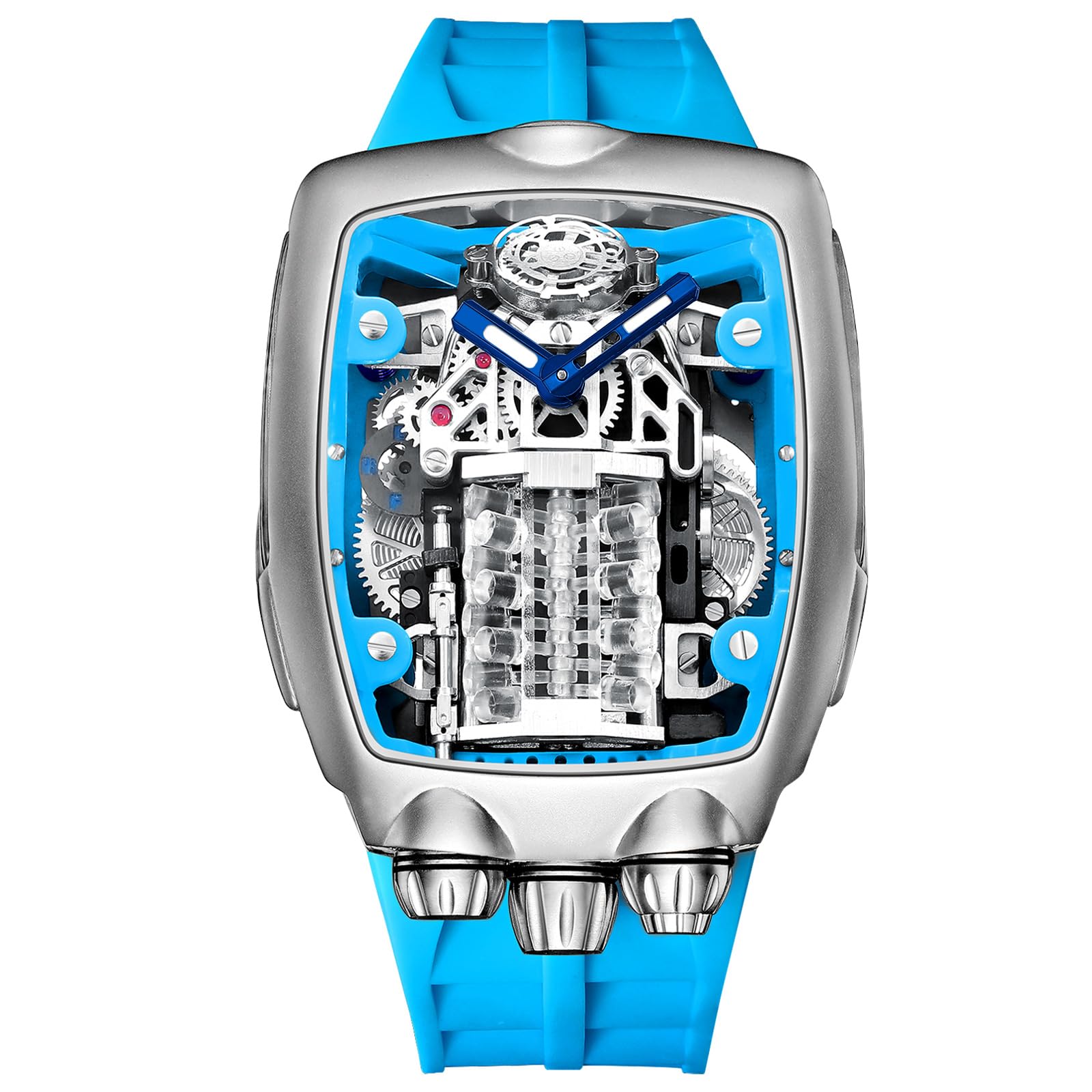 Automatic Watches for Men Skeleton Watch Waterproof Mineral Glass Supercar Wrist Watch Anti Shock Business
