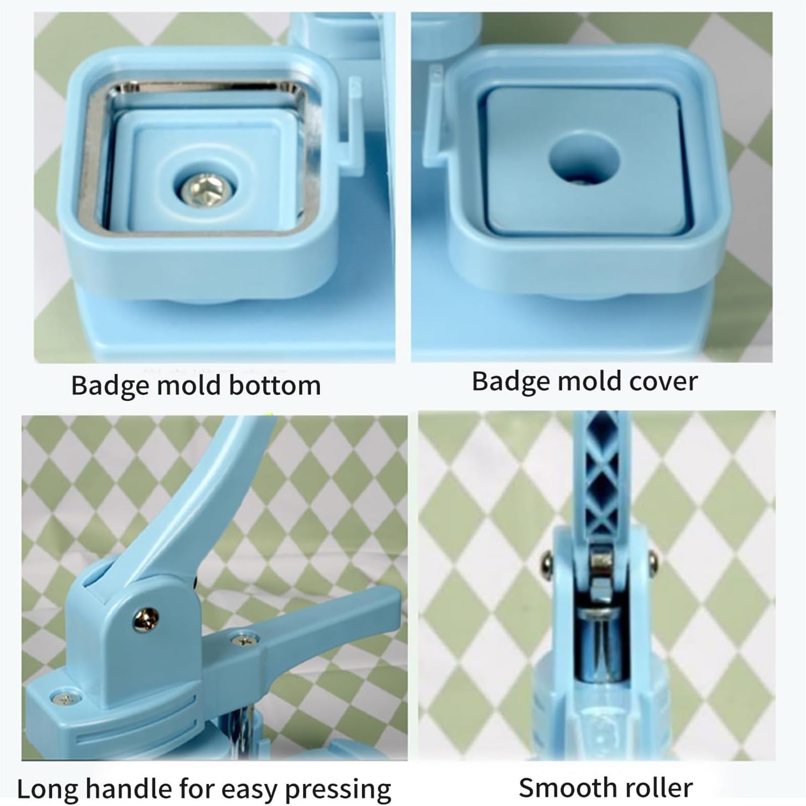 Maquina De Pins, Maquina Chapas Personalizadas Kit, 50x50mm Máquina De Imán Fotográfico, Cuadradas Máquina Para Hacer Imanes De Nevera, 100 Juegos De Suministros, Ideal Para Fiestas, Eventos