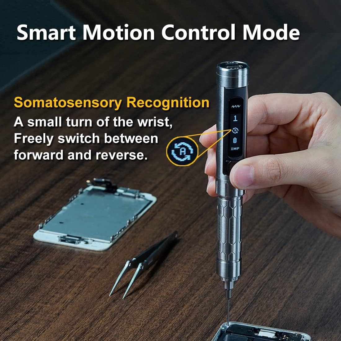 WISTAR ES15S Mini Electric Power Screwdriver Rechargeable Portable Small Cordless Smart Motion Control with 24 Magnetic Bits OLED Screen Repair Tool for Phone Camera Laptop 5