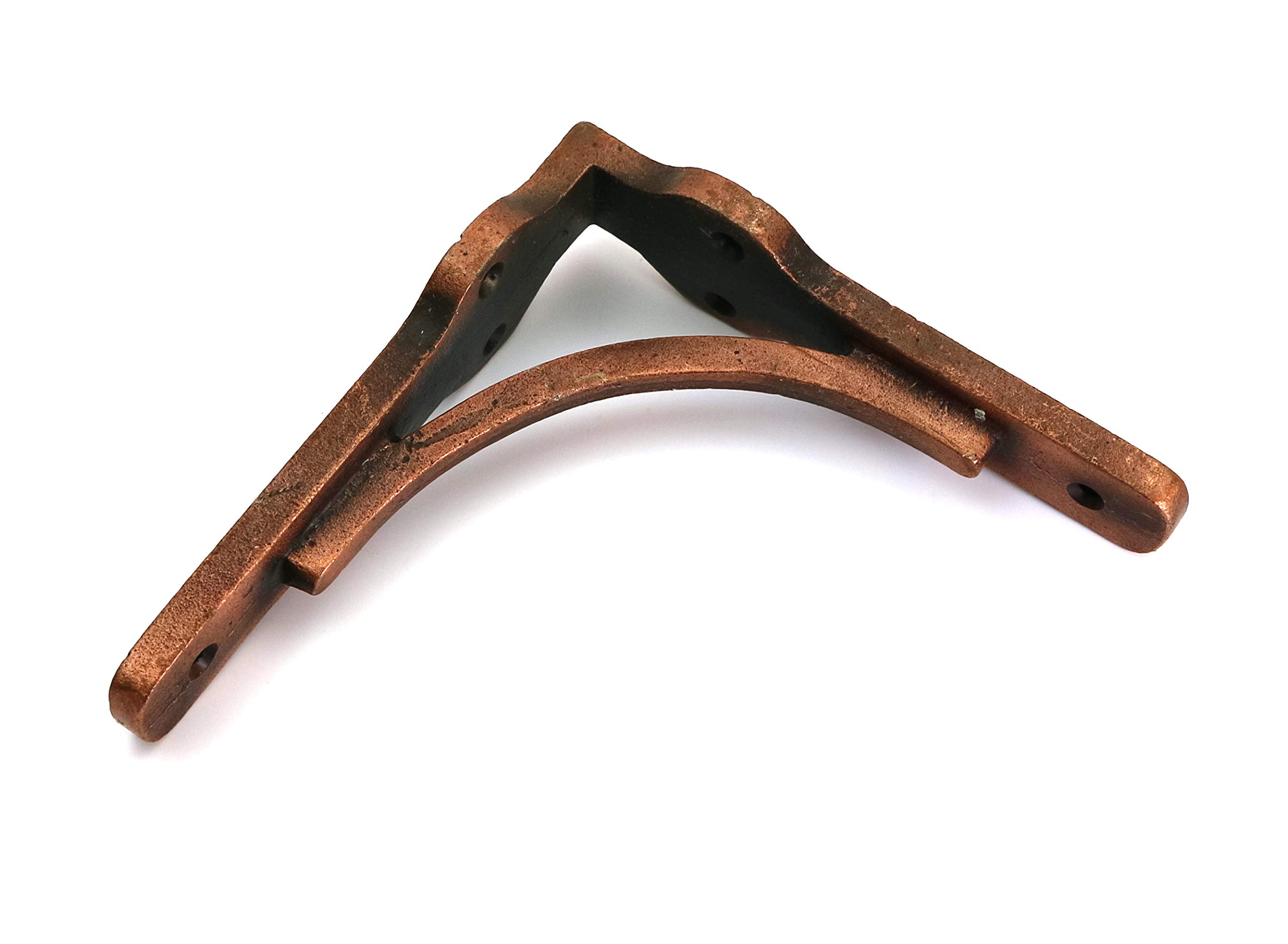 Oakcrafts Copper - Pair Of Gallows Shelf Brackets Antique Cast Iron With A Finish (5.0" X 5.0" / 125Mm X 125Mm)