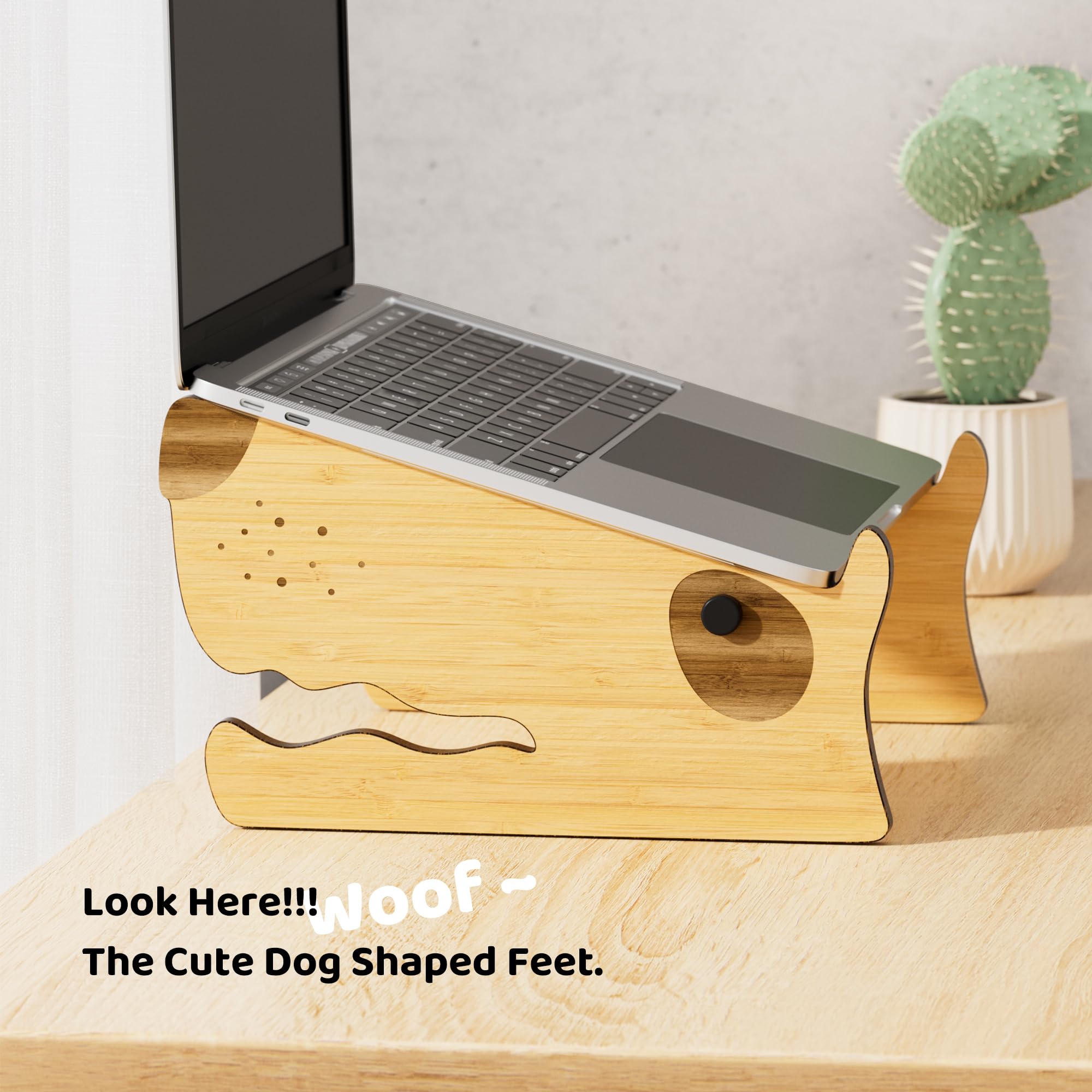 Snapklik.com : AFOOYO Laptop Stand,Puppy Bamboo Laptop Riser,Ergonomic ...