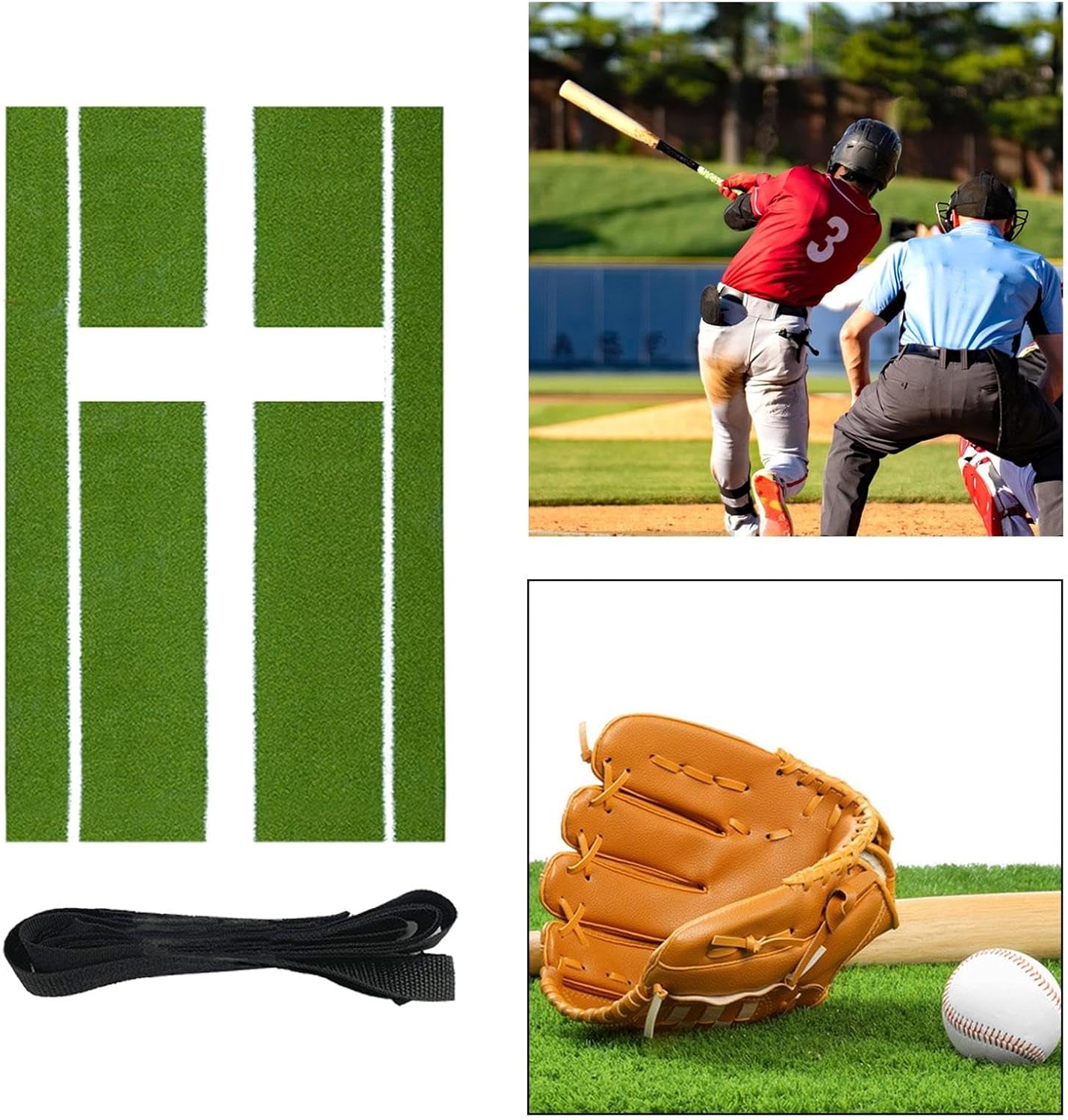 Baseball Hitting Mat, Softball Pitching Mat Softball Training Aid 5mm for Party