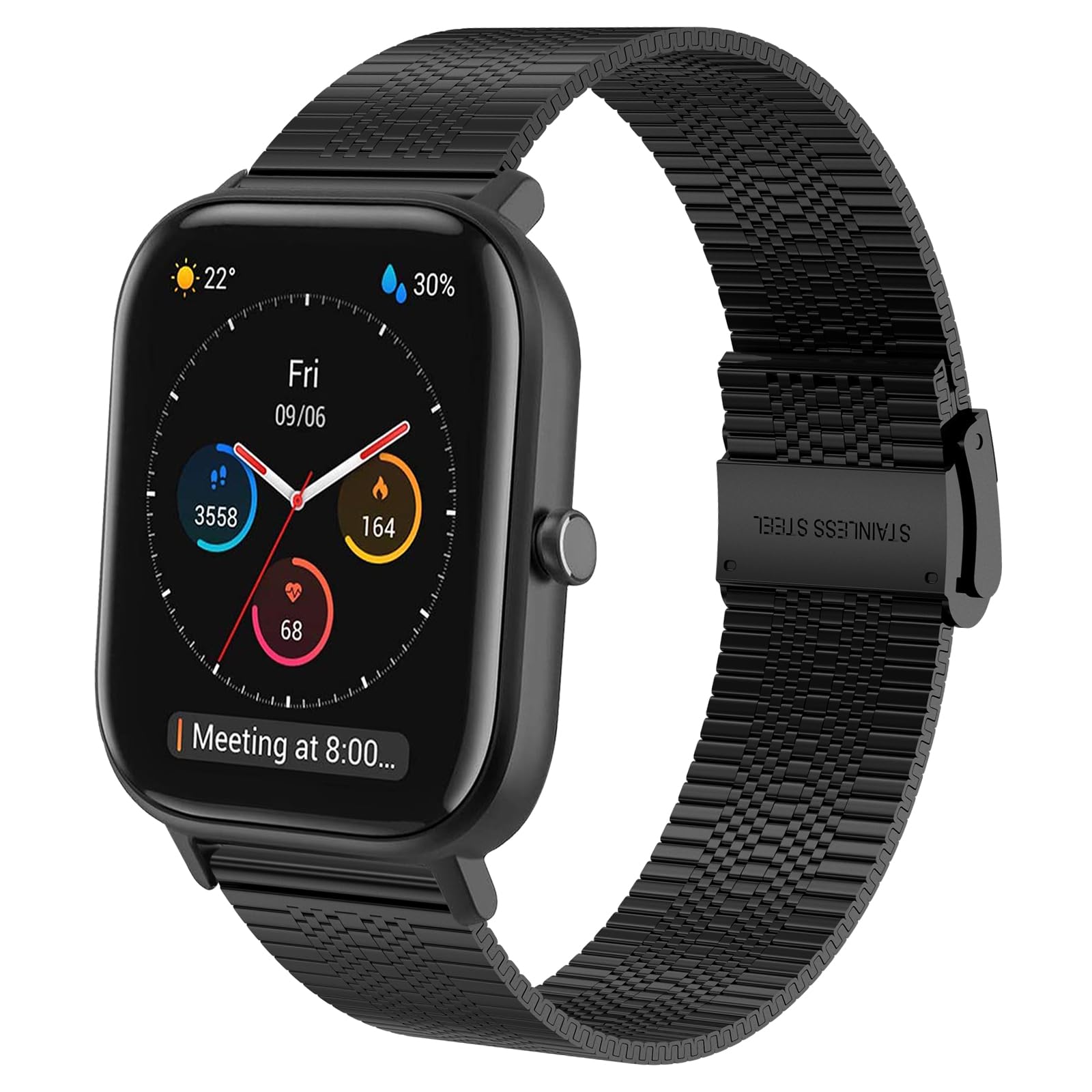 Cinturino per Amazfit GTS, 20mm Cinturino in Acciaio Inossidabile in Metallo Cinturino per Amazfit GTS 4, GTS 4 Mini, GTS 2, GTS 2 Mini, GTS 3, Amazfit Bip, Bip 3, Bip3 Pro, Bip U, Bip U Pro, GTR Mini