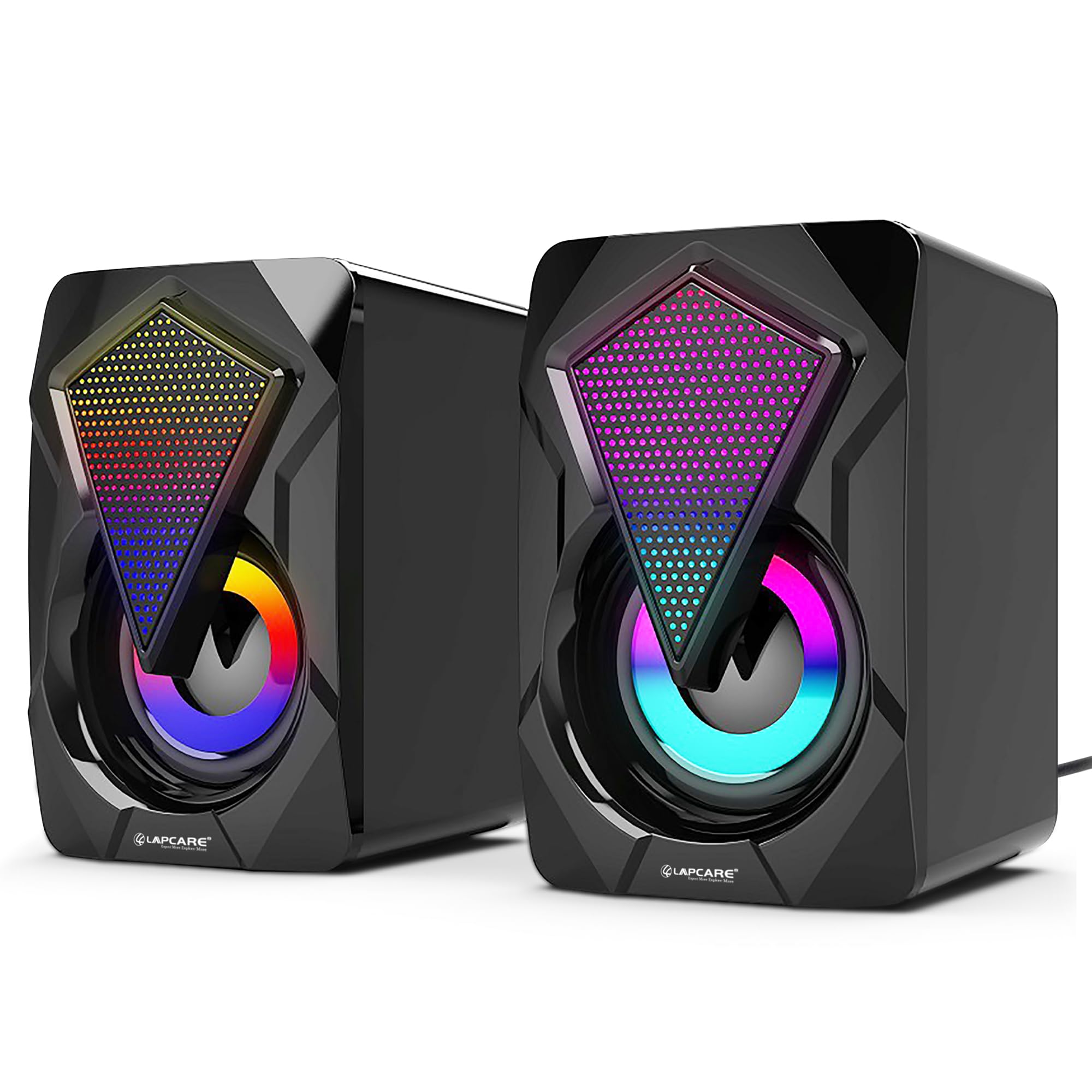 LAPCARE USB2.0 Gaming Speaker 10 watts 2.0 Multimedia Speaker with 7 Cool RGB Lights, USB Powered, AUX Input, Volume Control Pod for PC, Laptops, Desktop (B08RPYQ4RX) Amazon Price History, Amazon Price Tracker