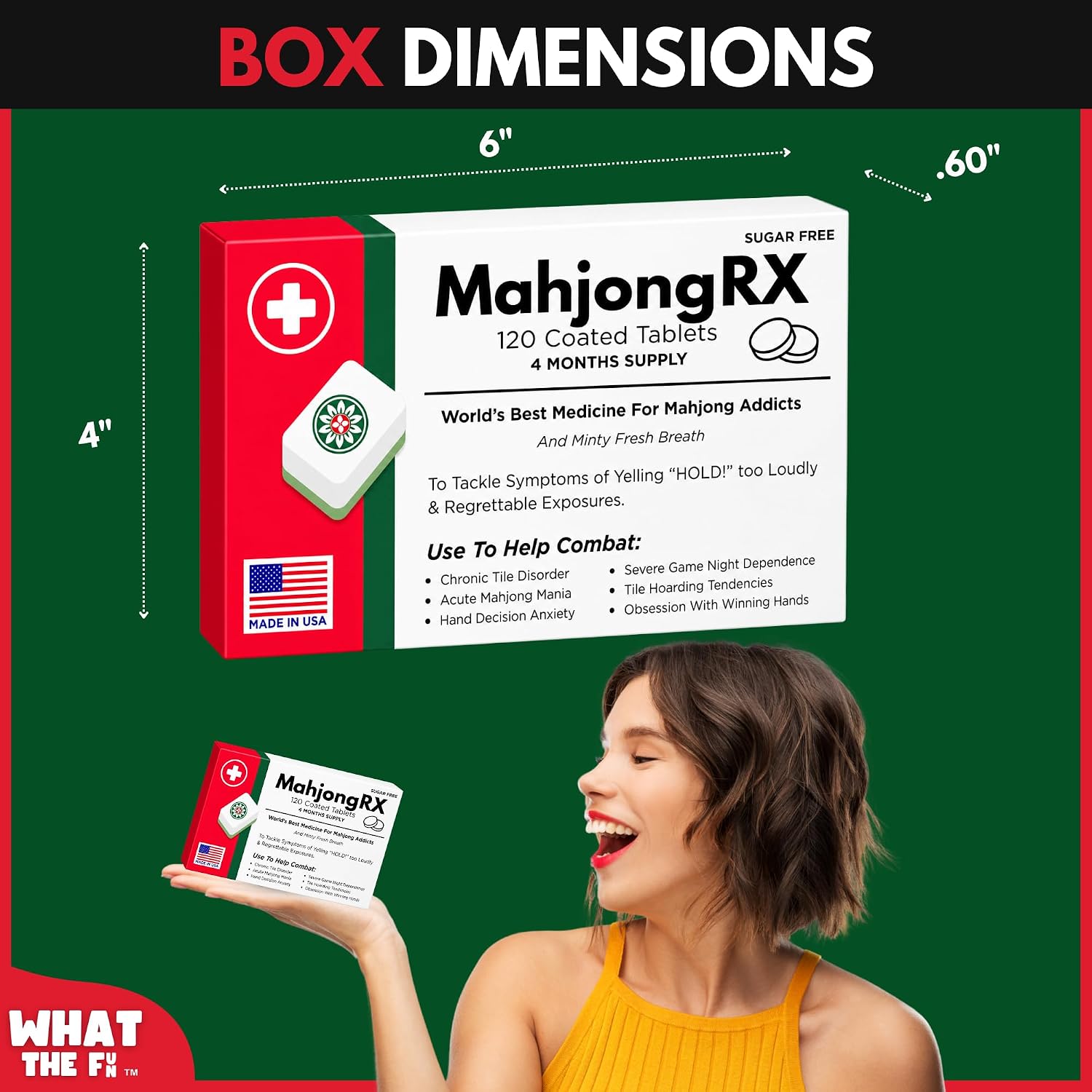 Funny Mahjong Gift for Women, Birthday Gag Gift, MahjongRX Mints USA Made image 4