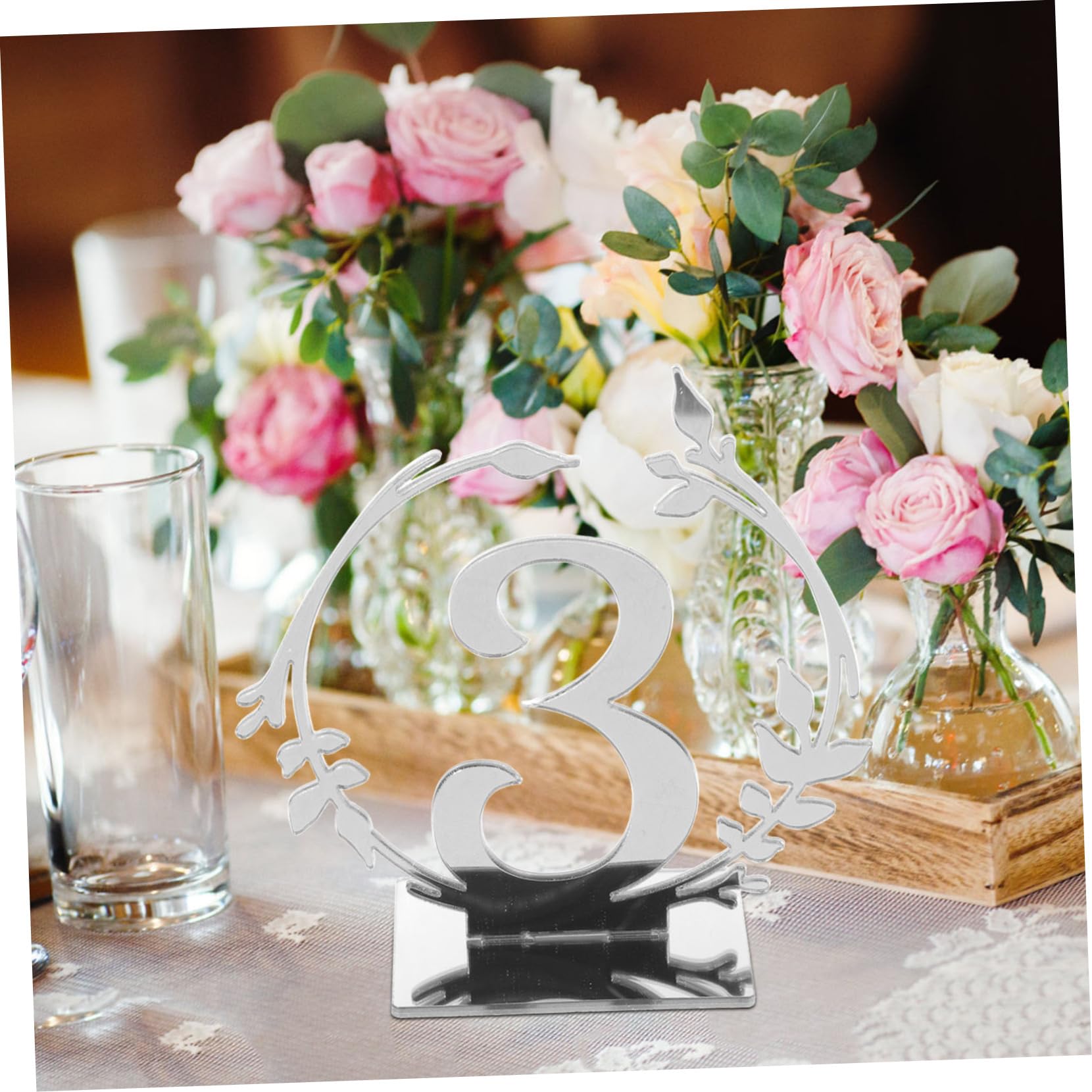 Cabilock Tarjetas De Mesa Acrílicas 20 Números Diseño Clásico Para Bodas y Eventos