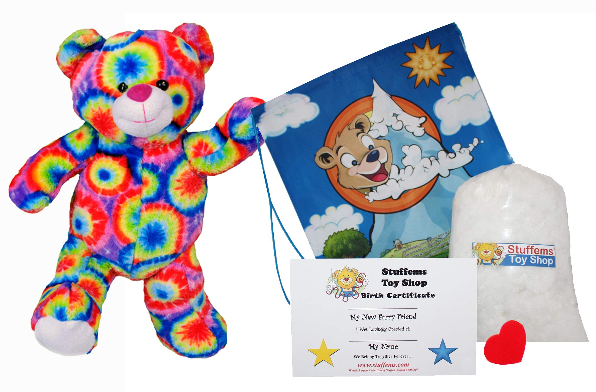 Make Your Own Stuffed Animal Rainbows the Bear - No Sew - Kit With Cute Backpack! by Stuffems Toy Shop