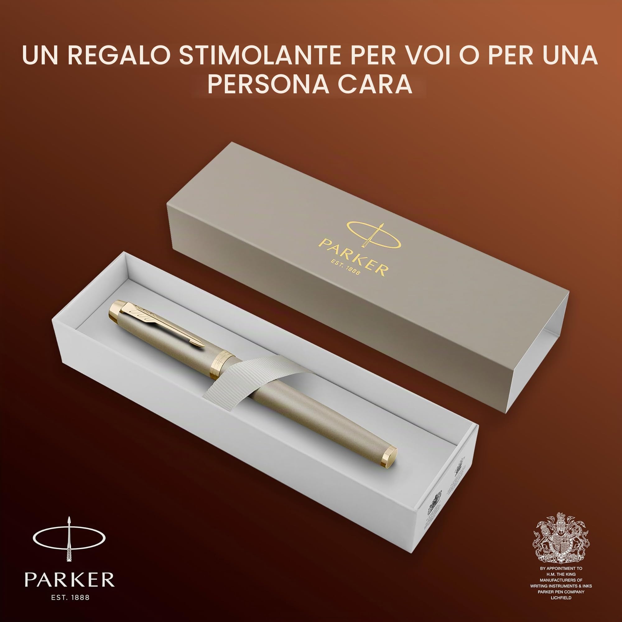 Parker IM Penna stilografica | Collezione Finishing Touch | finitura sabbia | punta fine | inchiostro blu | confezione regalo