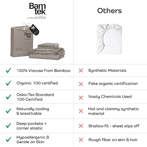 Miniatura 6 de Juego de sábanas de 100 % viscosa de bambú, tamaño Queen, súper suave, 4 sábanas refrescantes para personas que duermen con calor, absorción de