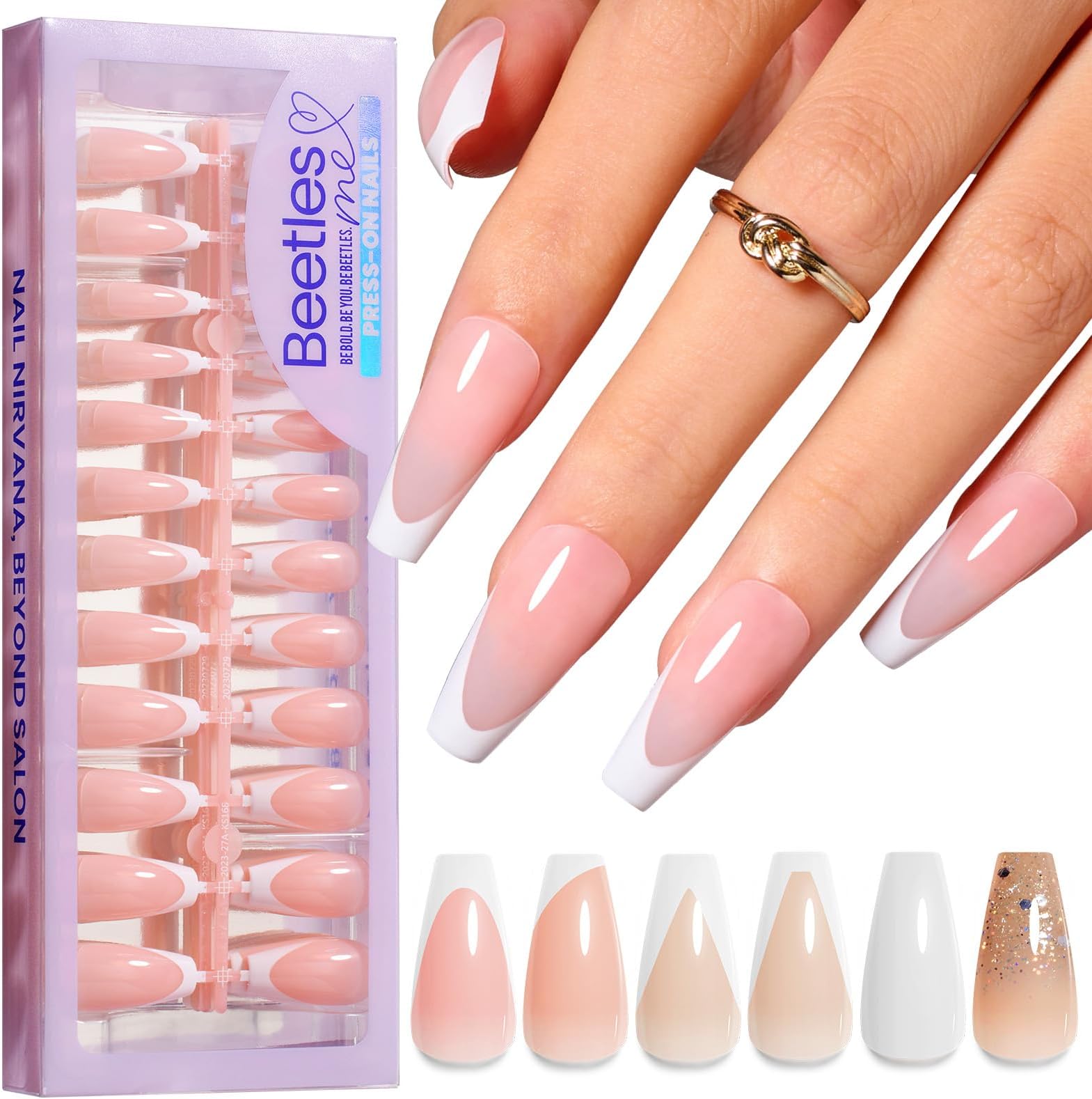 Beetles Gel Nail Tips Easy Nail Extension 504Pcs Pre shaped