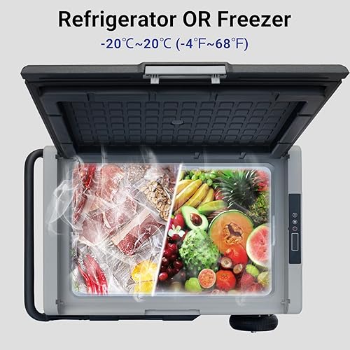 Miniatura 2 de Techomey Refrigeradorcongelador portátil de 65L, refrigerador de automóvil de 12 voltios, compresor de enfriamiento rápido de -4   68 , CC 12 V24 V,