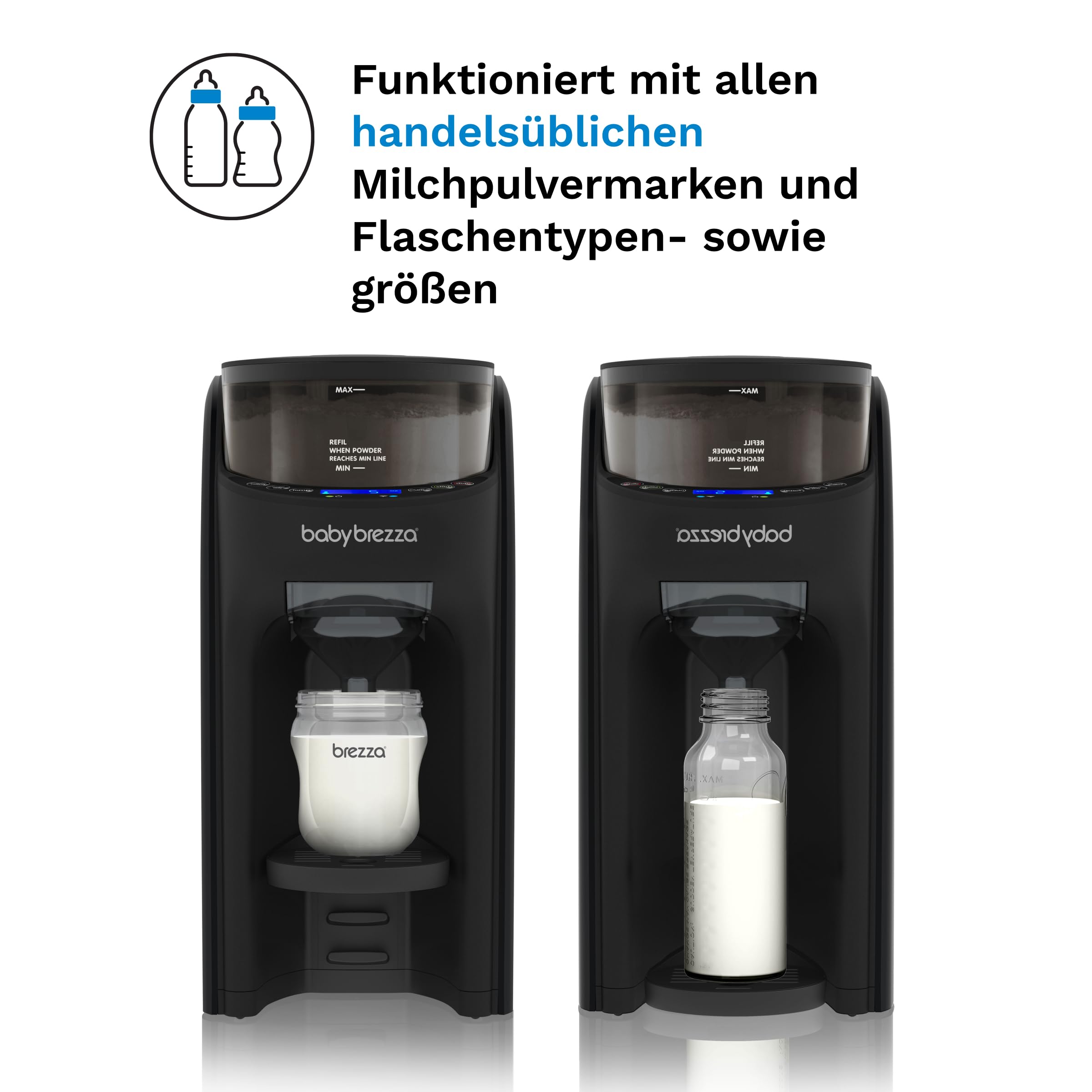 Automatischer Flaschenzubereiter & Babyflaschenreiniger Bundle – Baby Brezza Formula Pro Advanced + Bottle Washer Pro – Zubereiten, Waschen, Sterilisieren & Trocknen von Babyflaschen