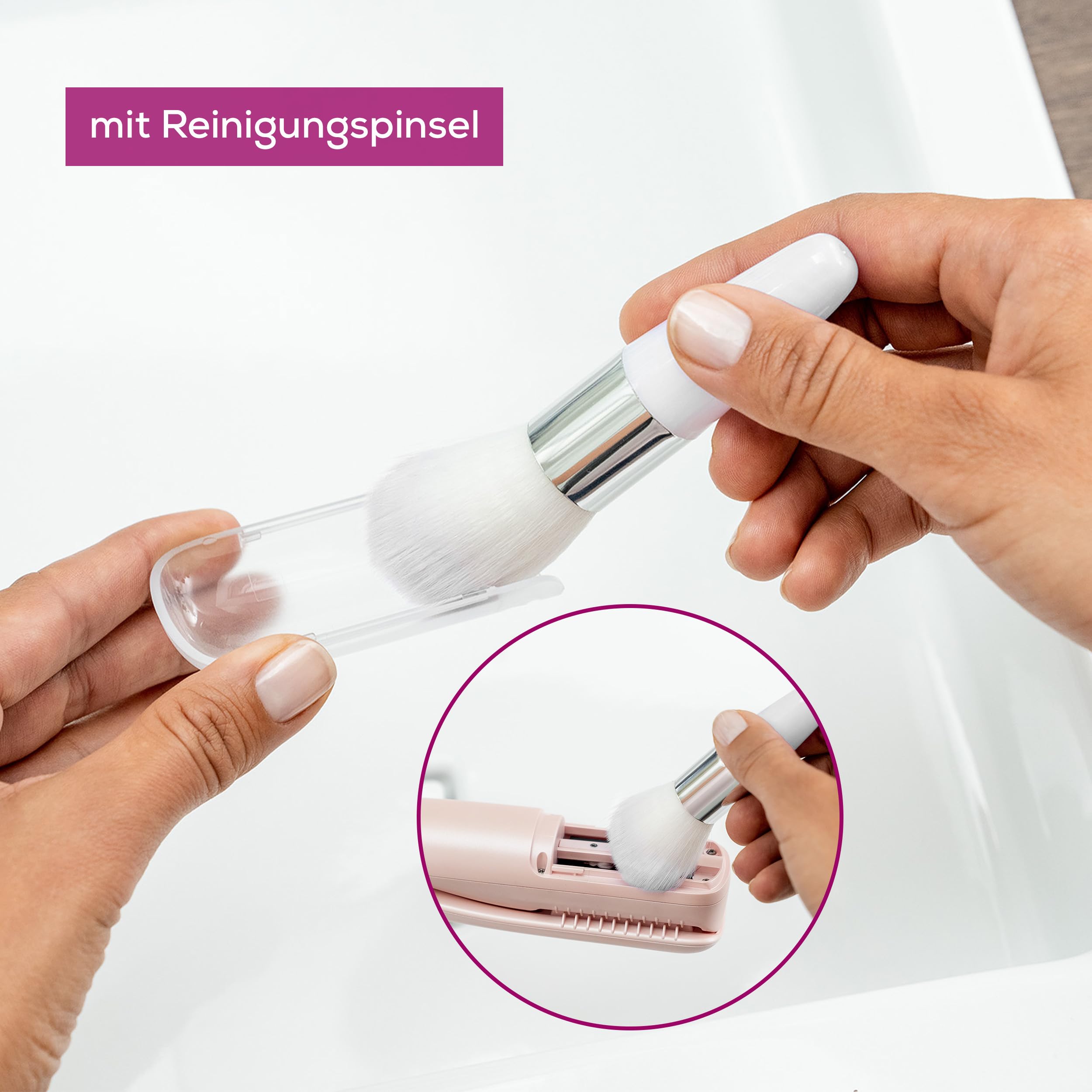Beurer HT 22 Splissentferner, entfernt Spliss und kaputte Haarspitzen schnell und effektiv, ohne Längenverlust für gesundes Haar, mit LED-Anzeige, 2h Akkulaufzeit , rosa