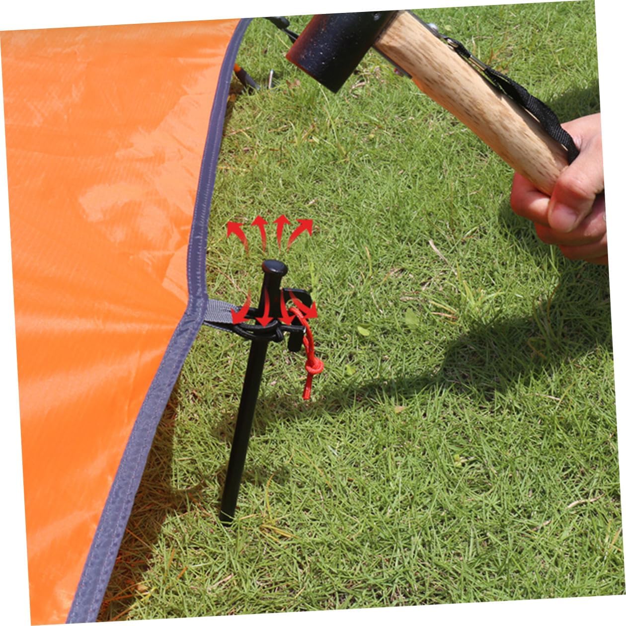 Healifty 8pcs Outdoor Tent Stakes Heavy-Duty Iron Camping Ground Pegs with Storage Bag for Windproof Tent Anchoring and Landscape Use