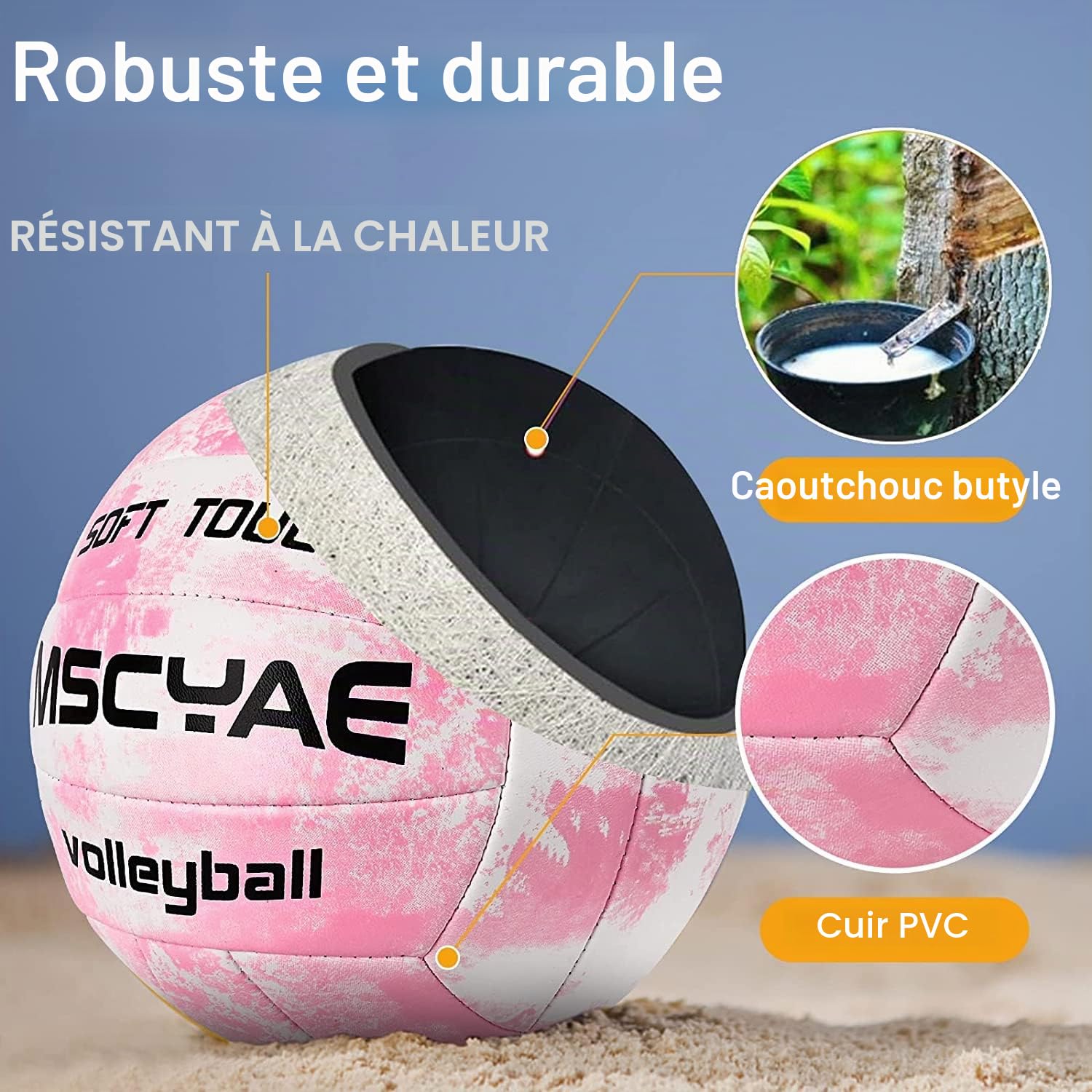 Balles de Volley - Taille 5 - pour l'intérieur et l'extérieur - Doux au Toucher - pour la Plage, Le Jardin et la Salle de Bain.
