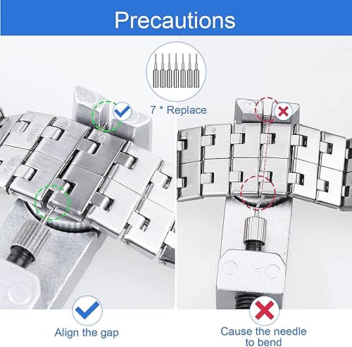 Miniatura 7 de JOREST Kit de herramientas para correa de reloj, kit de reparación para ajuste de correa de reloj, reemplazo y cambio de tamaño, con herramienta de