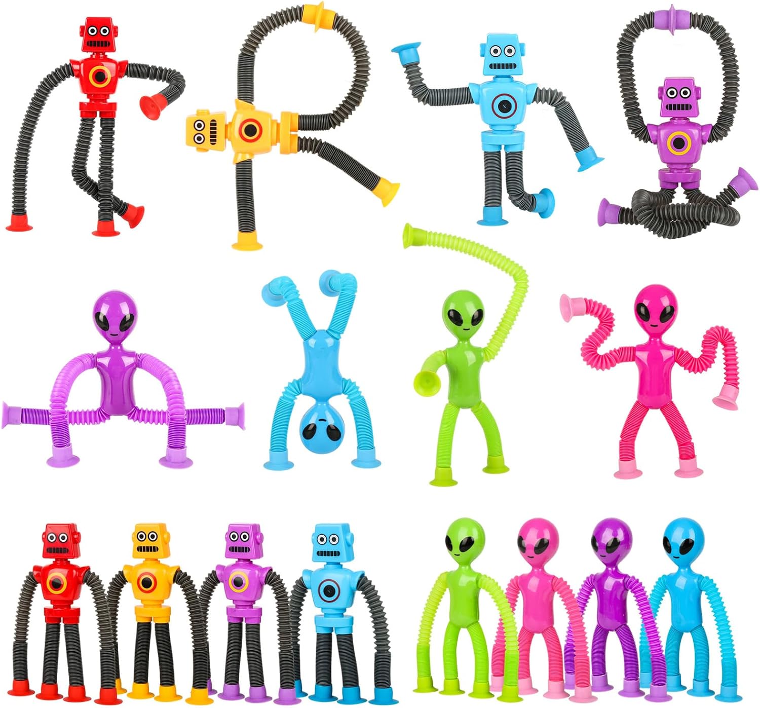 16 Pcs Pop Tube Sensory Toys, Tubes Bulk Stretchy Fidget Toy for Kids