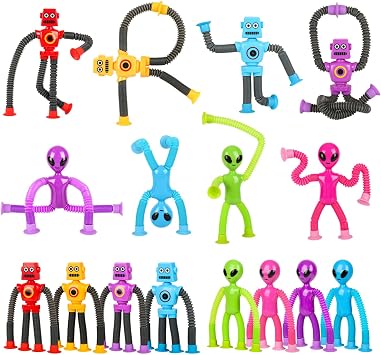 16 Pcs Pop Tube Sensory Toys, Tubes Bulk Stretchy Fidget Toy for Kids