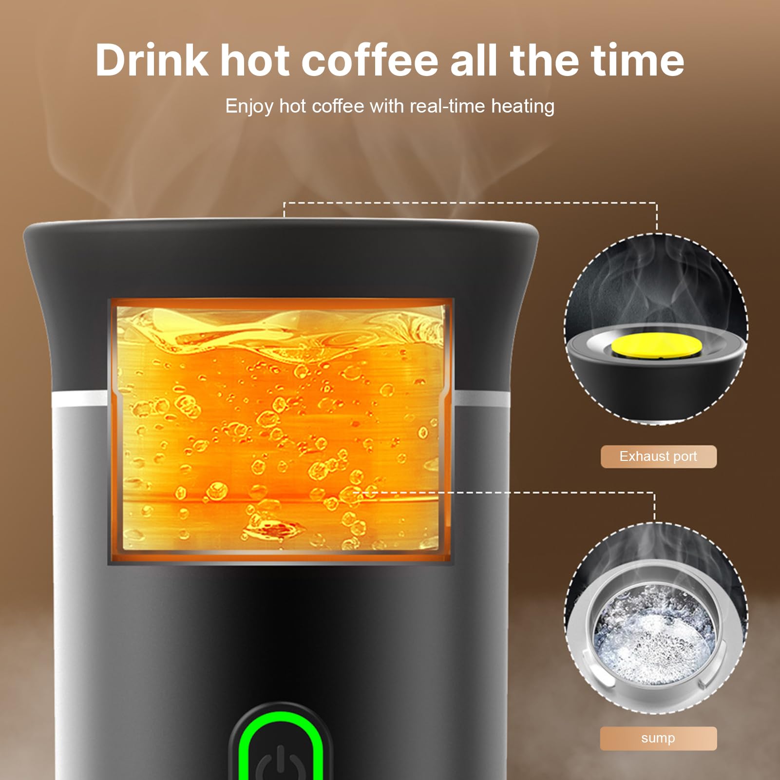 3 in 1 Macchina per Il caffè elettrica Portatile, Mini Funziona con Capsule e caffè macinato, 15 Bar & Freddo e riscaldante per Auto, casa, Viaggio