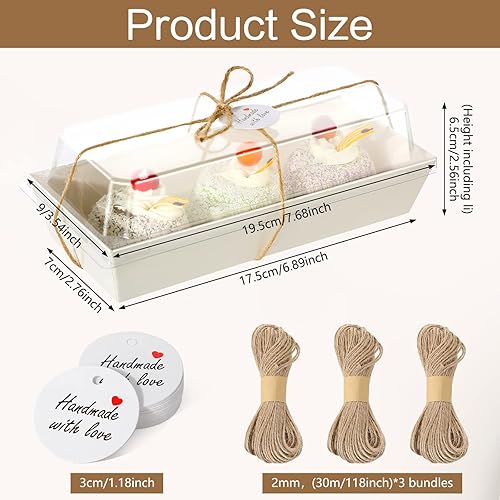 Miniatura 2 de 150 cajas de embutidos con tapas transparentes cajas rectangulares de galletas de 75 pulgadas cajas desechables para tartas recipientes de alimentos