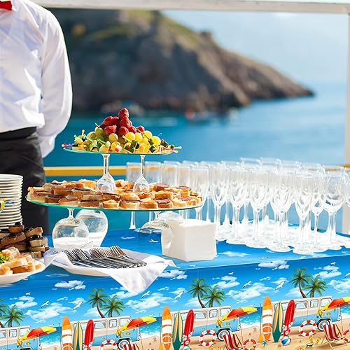 Miniatura 3 de HAKOTI Paquete de 3 manteles de Mardi Gras para decoración de fiesta baile de máscaras desechables de plástico morado para decoración de suministros