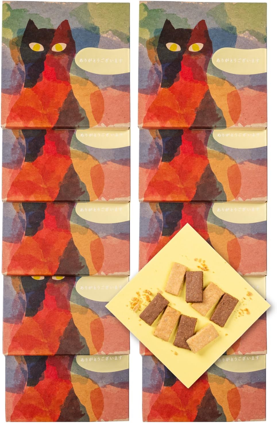 プチギフト キャラフル猫 お菓子 クッキー (30個, ありがとうございます) 猫 柄 退職 結婚式 挨拶 感謝