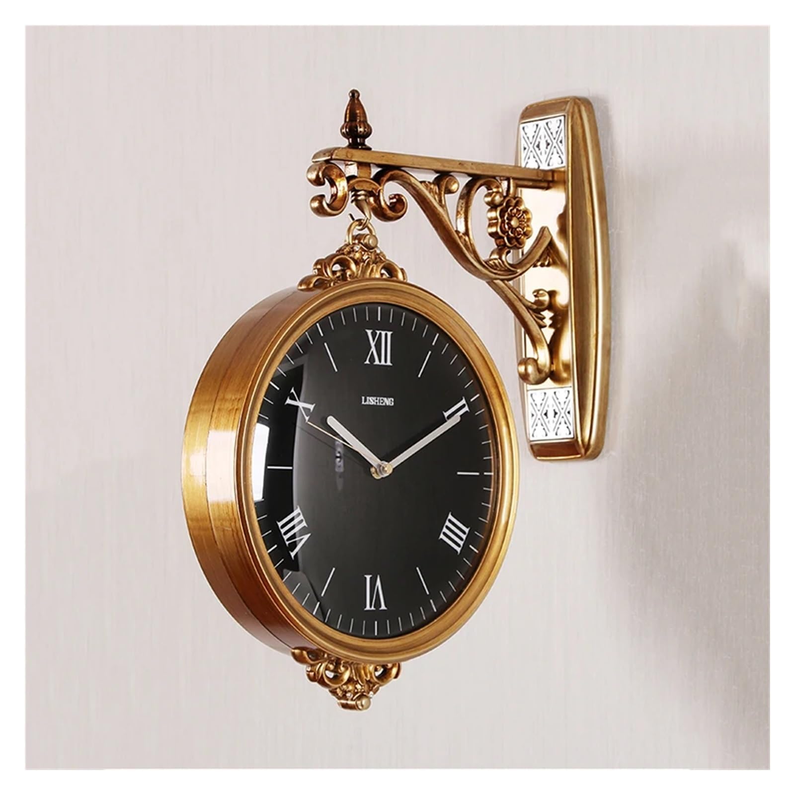 Orologi Da Parete Di Lusso A Doppia Faccia Decorazione Del Soggiorno Orologio Dal Design Moderno In Stile Europeo Alla Moda Muto Preciso E Silenzioso(Style 8)