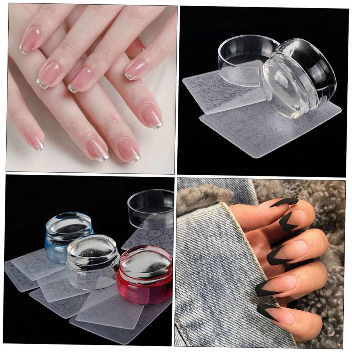 minkissy 9sets Piastrine Per Stampa Unghie Con Stamper Template Creativi Per Nail Art Kit Decorazione Professionale Per Unghie Con Design Elegante e Stili Variabili