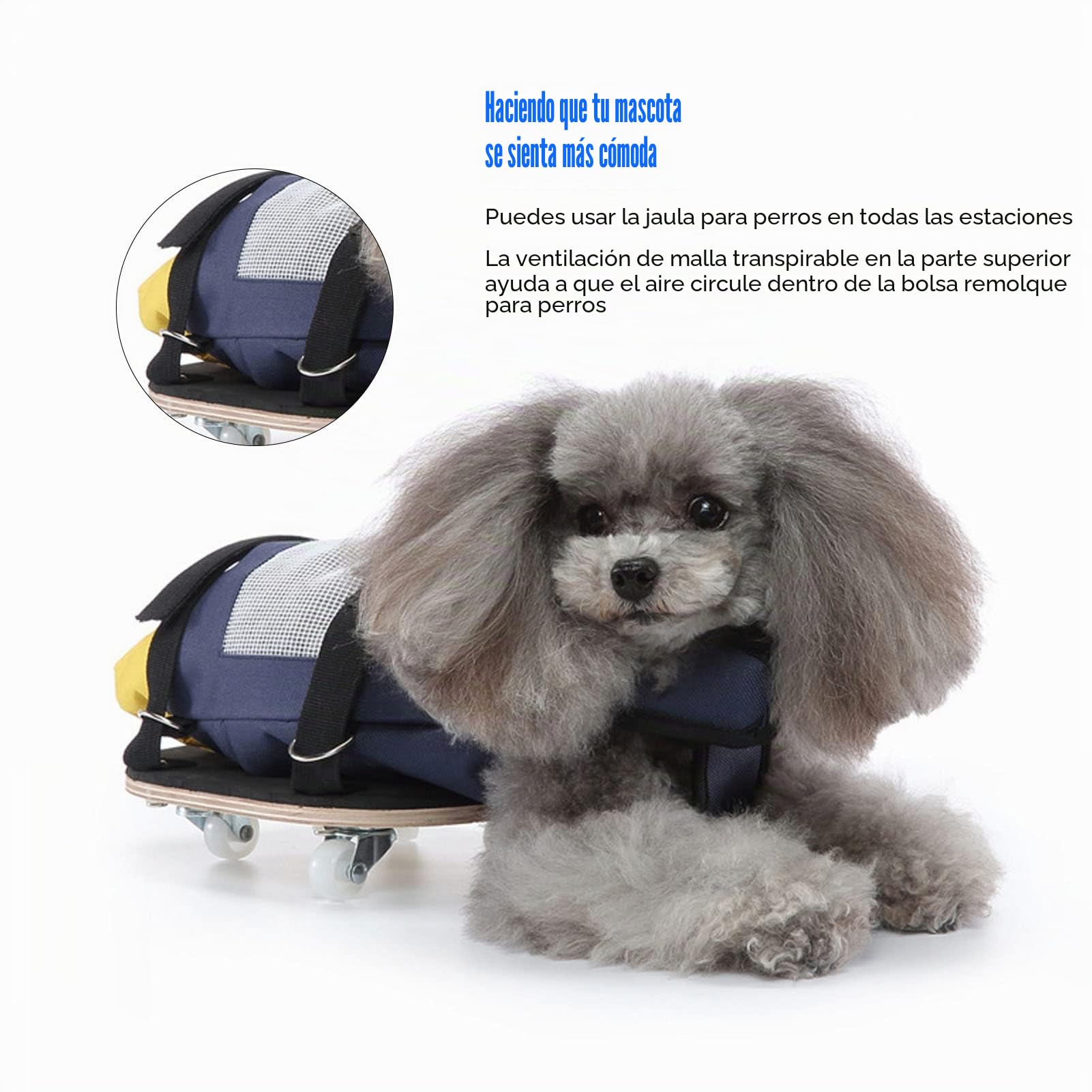 Bolsa de Arrastre para Perros, Tela Oxford para Perros y Gatos, Patas Traseras, Silla de Ruedas, Silla de Ruedas para Perros de Interior, Alternativa para Perros Discapacitados, Asistencia para (S