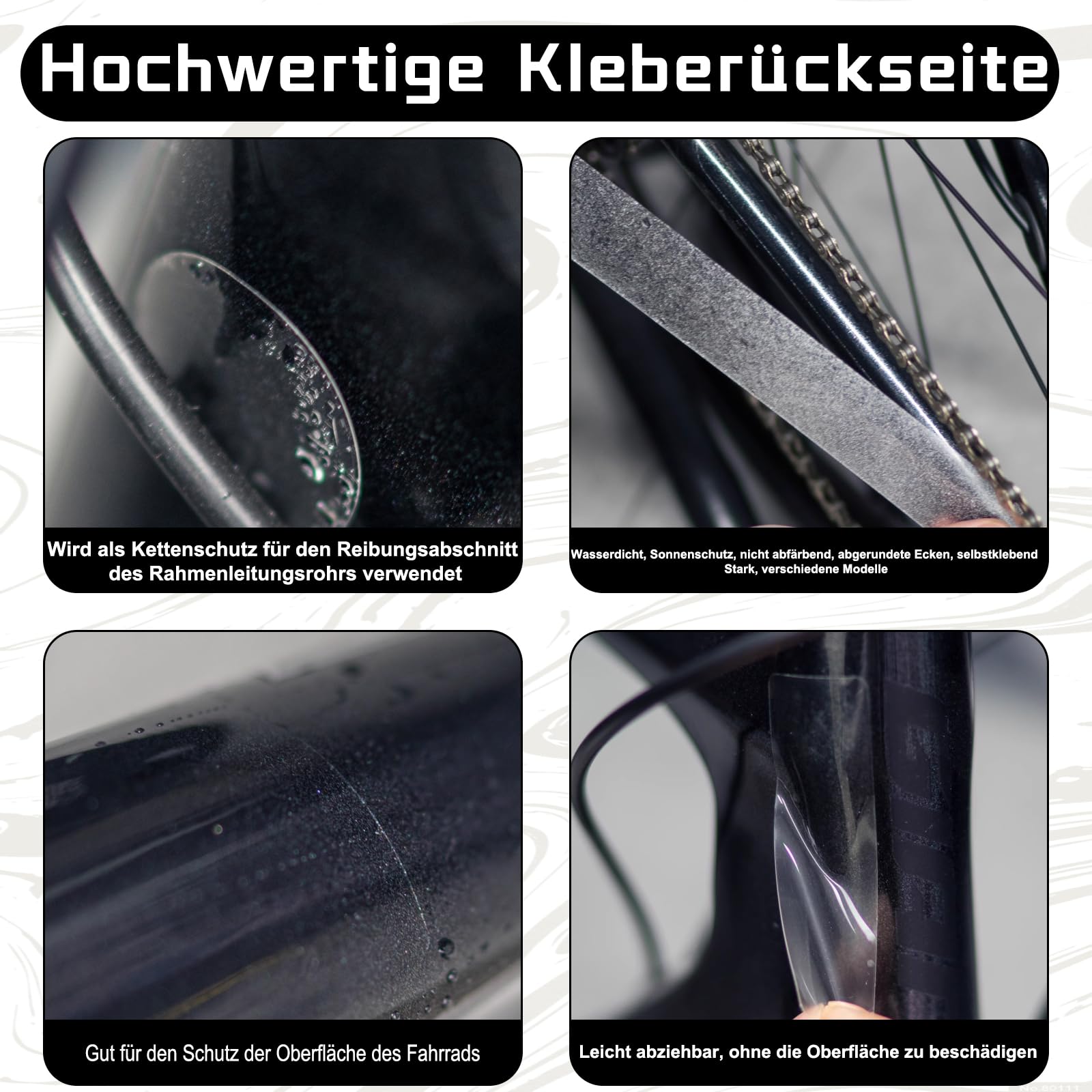 Lot de 2 autocollants de protection pour cadre de vélo, film de protection pour vélo, film de protection de cadre pour vélo, film de protection de peinture pour vélo, pour protection du cadre