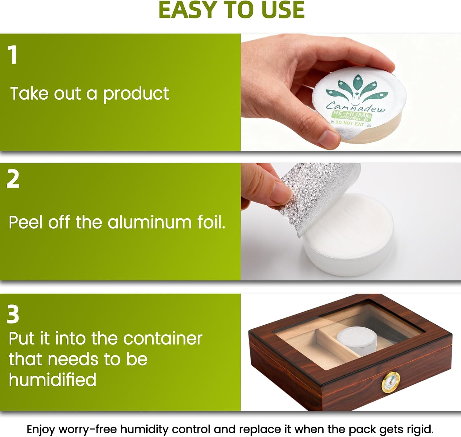 Re-Humidifier Pack (30g, 4pack) Gel-Based Humidity Restoration Pack with Peel-to-Activate Window Moisture Absorbers & Hydration Packets for Storage