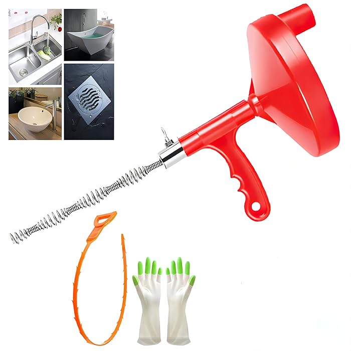 Buy Plumbing Snake Drain Auger, 25 Ft Flexible Sink Snake, Sewer Snake