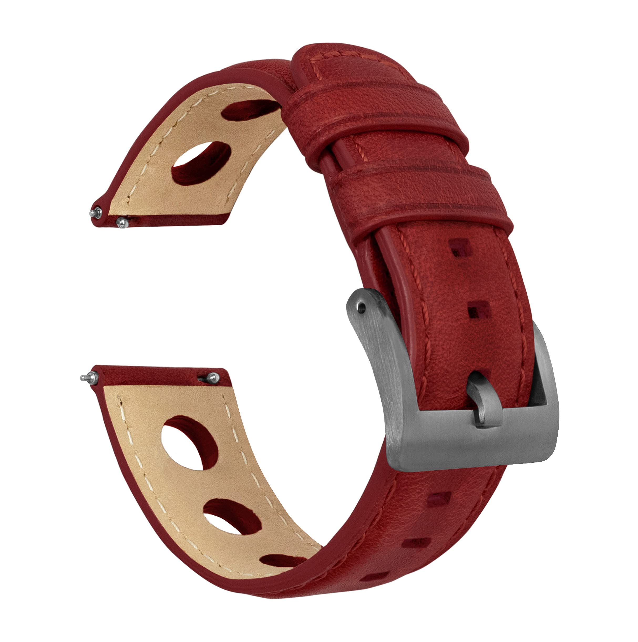 Barton Racing &amp; Rally Horween Leather Straps with Integrated Quick Release Spring Bars - Watch Bands