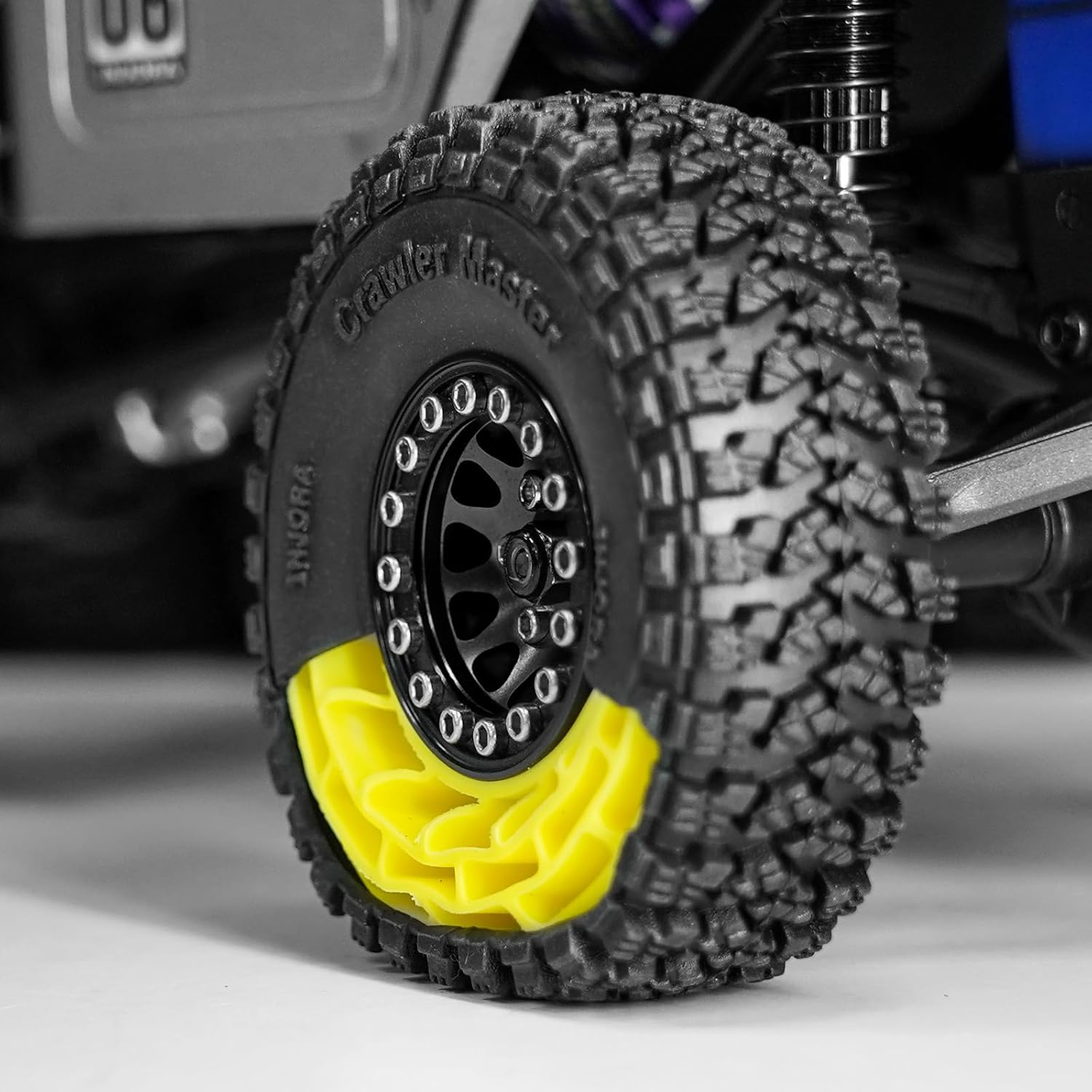 INJORA 1.0 Silicone Rubber Inserts and S5 All Terrain Crawler Tires for TRX4M SCX24 1/18 1/24 RC Crawler Car Upgrade