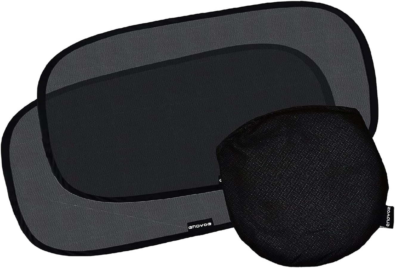Enovoe Car Window Shade for Baby - (2 Pack) UV Protection Breathable Mesh Baby Window Covers - Sun Shade Blocker, Cling Windows Cover - Glare Shield and UV Rays Protection for Your Child - XL 25"x16"