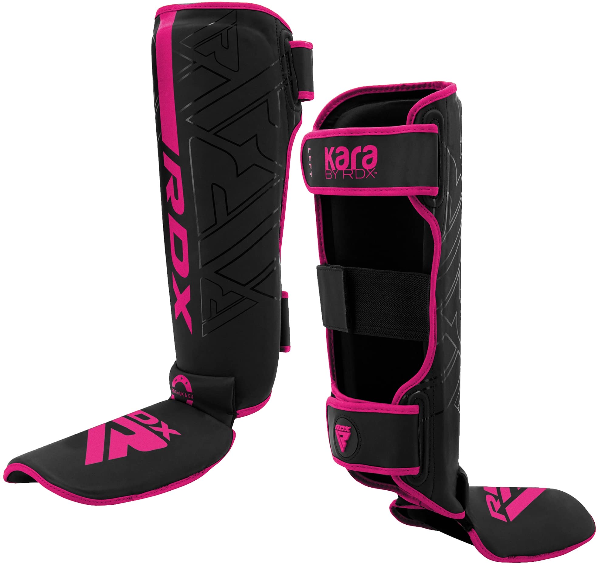 RDX Protège Tibia Boxe Thai Kick Boxing Arts Martiaux MMA D'entraînement, Maya Hide Cuir Kara Protege Tibia Muay Thai Krav Maga Sparring BJJ Karaté et Combat Libre Training Pied Protection