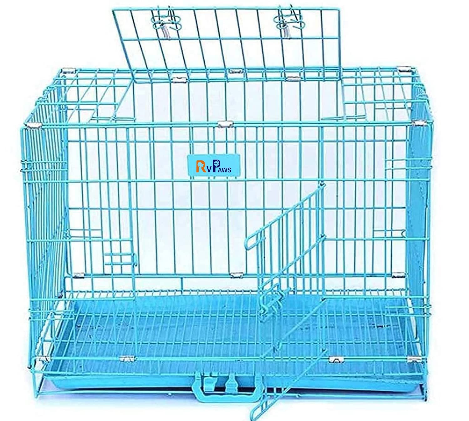 RvPaws Double Door Folding Metal cage with Removable Tray and paw Protector for Dogs,Cats and Rabbits 36 inch (Blue) (B09ZQR486K) Amazon Price History, Amazon Price Tracker