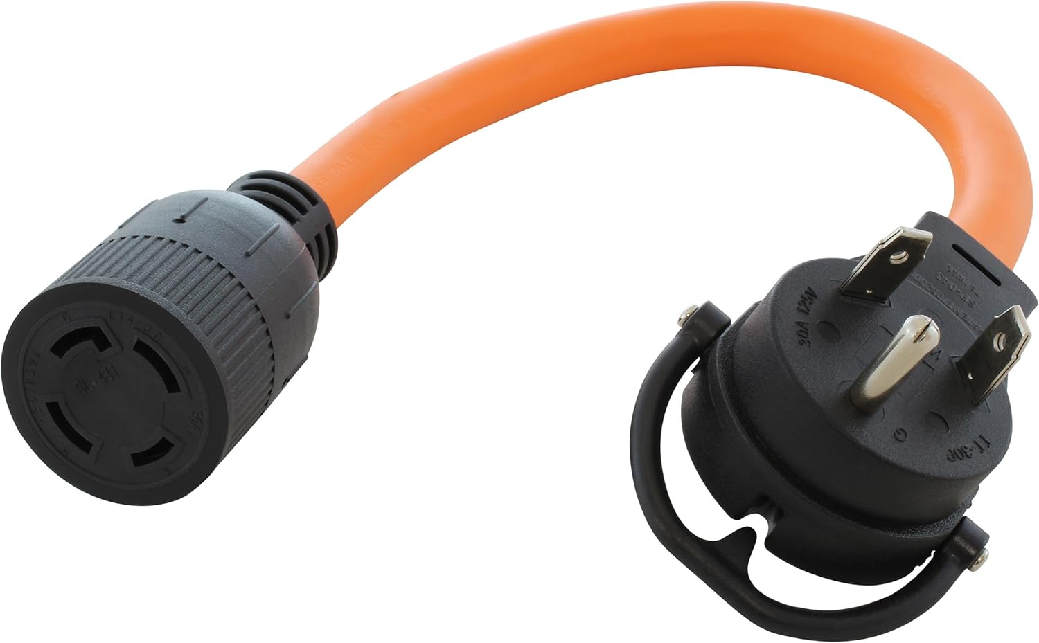 AC WORKS Generator to Transfer Switch L14-30 Inlet Box Adapter (TT-30 RV 30Amp to L14-30 Flexible)